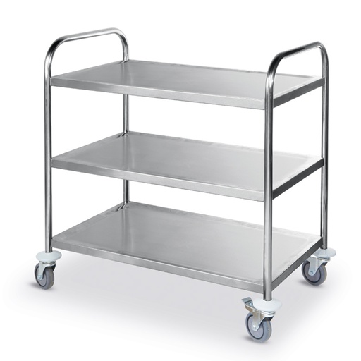 Stainless steel 3-shelf waiter cart up to 225Kg - Hendi 810101