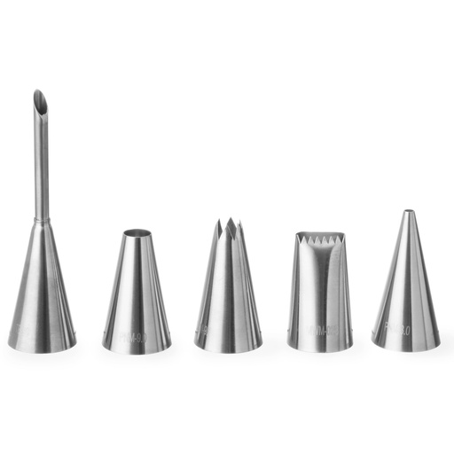 Decorative tips for confectionery cone sleeves EXPERT set of 5pcs. - Hendi 551592