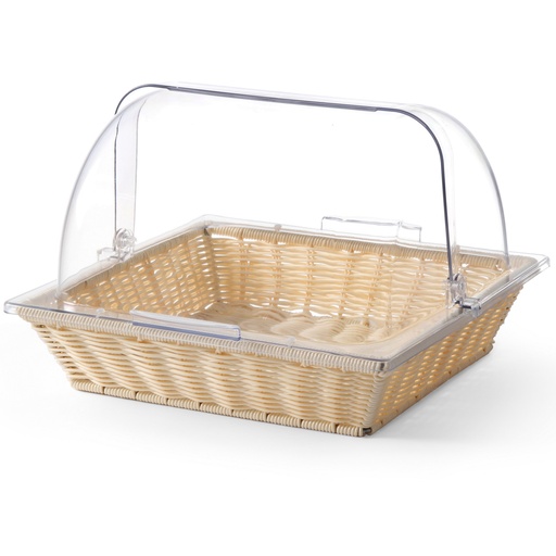 Polyirattan bread basket with lid ROLLTOP GN2/3 H 245mm - Hendi 426968