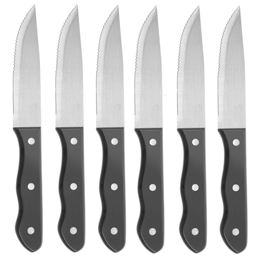 Stainless steel steak knife wide blade length 250mm set of 6pcs. - Hendi 781456