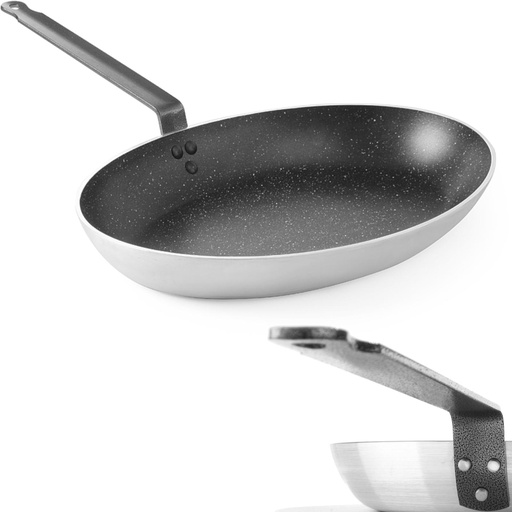 Fish pan with marbled coating oval 280x400mm - Hendi 627716