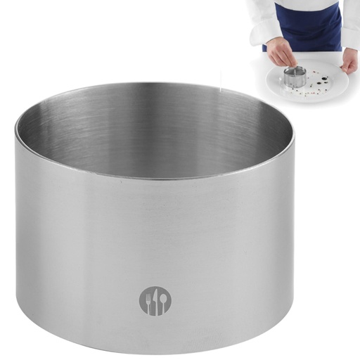 Stainless steel pastry chef's ring diameter 90mm height 45mm - Hendi 512302
