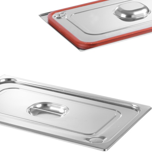 Lid for GN container Profi Line with silicone seal GN1/4 265x162mm stainless steel - Hendi 802649