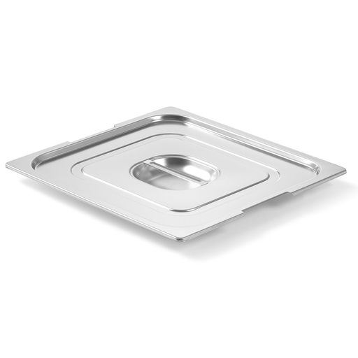 Lid for GN container Profi Line with cutout for GN1/6 handles 176x162mm stainless steel - Hendi 804254