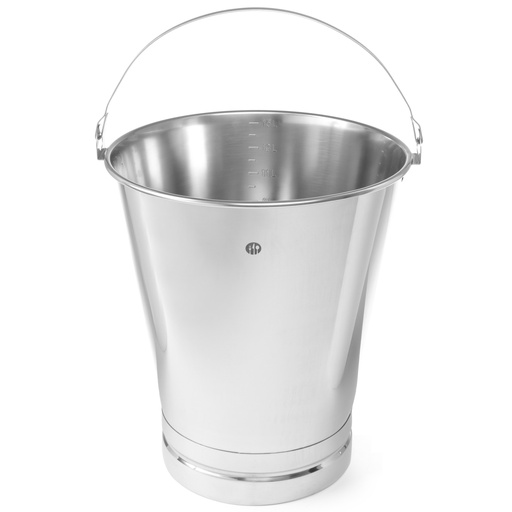 Stainless steel catering kitchen bucket with ring and graduation 15L - Hendi 516720