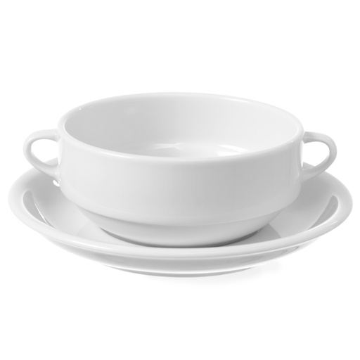 Porcelain bouillon white OPTIMA 380ml set of 12pcs. - Hendi 770924
