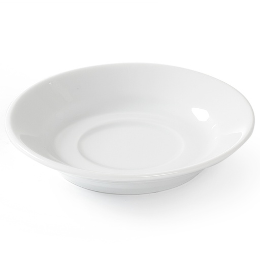 Coffee and tea cup saucer OPTIMA white porcelain dia 115mm set of 12pcs. - Hendi 770979