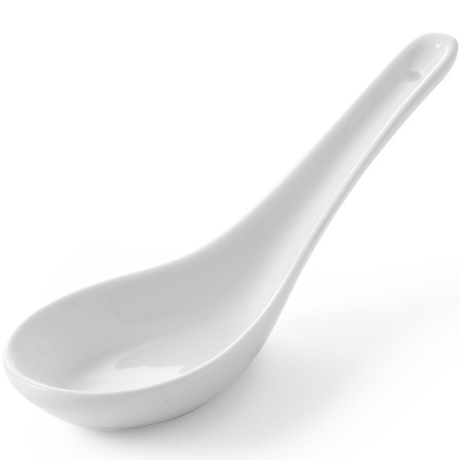 TAPAS MINI white porcelain teaspoon for sauces and dips set of 6pcs. - Hendi 785324