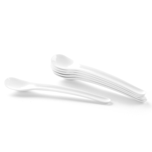 Egg spoon in white ABS plastic set of 6pcs. - Hendi 441503