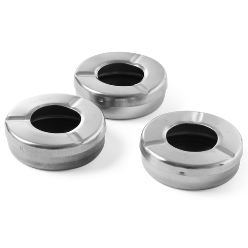 Ashtray with lid stainless steel 90mm diameter set of 3pcs. - Hendi 440490