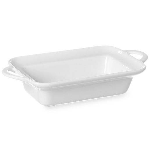 Rectangular casserole platter with ears 260x185x55mm white porcelain - Hendi 784129