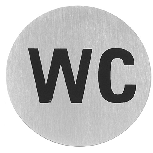 Self-adhesive information plate for toilet door stainless steel 75mm diameter - Hendi 663622