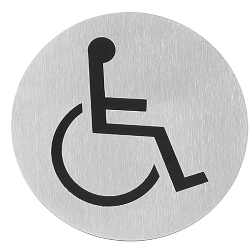 Self-adhesive sign for the handicapped stainless steel 75mm diameter - Hendi 663646