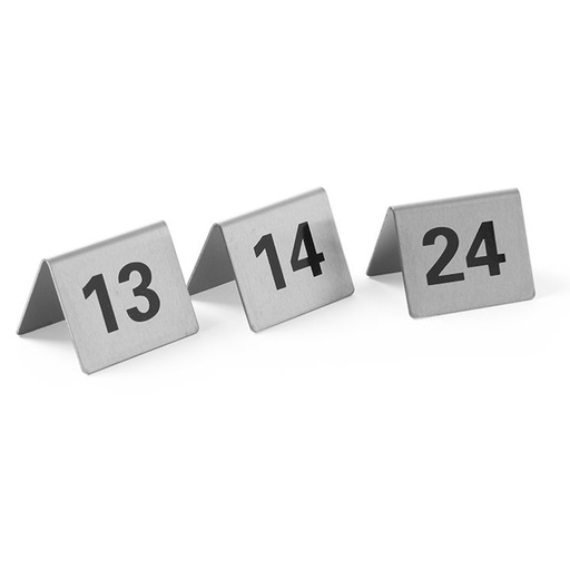Information plate TABLE NUMBER 13-24 stainless steel set of 12pcs. - Hendi 663851
