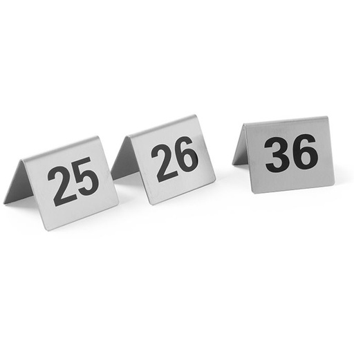 Information plate TABLE NUMBER 25-36 stainless steel set of 12pcs. - Hendi 663868