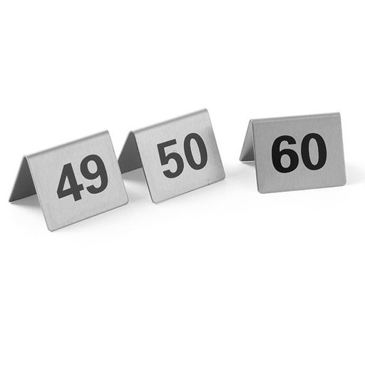 Information plate TABLE NUMBER 49-60 stainless steel set of 12pcs. - Hendi 663882