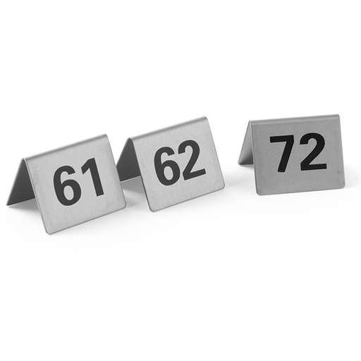 Information plate TABLE NUMBER 61-72 stainless steel set of 12pcs. - Hendi 663899
