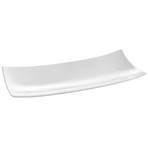 Dekoratyvinė stačiakampė lėkštė BARKA 352x146mm baltas porcelianas - Hendi 785553