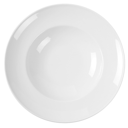 Spaghetti pasta plate OPTIMA white porcelain 260mm dia set of 6pcs. - Hendi 770948