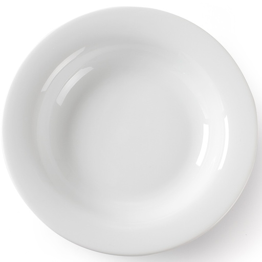 Deep soup plate OPTIMA white porcelain 220mm dia set of 12pcs. - Hendi 770863