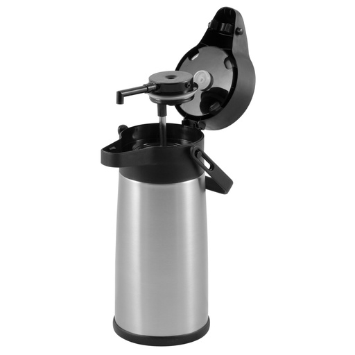 Catering steel thermos with pump for hot drinks 2.2L capacity - Hendi 448908