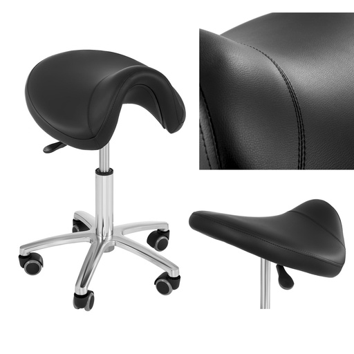 Physa SORANO mobile saddle stool hocker on wheels black