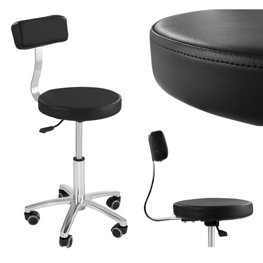 Physa TERNI mobile cosmetic chair on wheels black