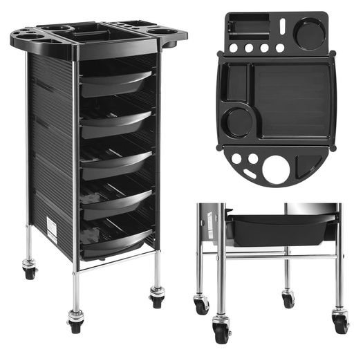 PHYSA mobile hairdressing cart on wheels with drawers 5 drawers