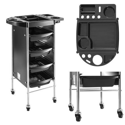 PHYSA mobile hairdressing cart on wheels with drawers 4 drawers