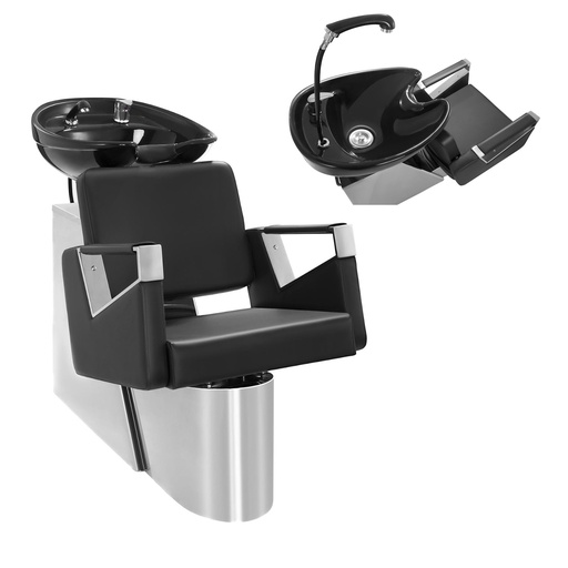 Physa SORRENT hairdresser washbasin with chair black