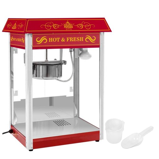 Professional powerful popcorn machine adjustable 230V 1.6kW red