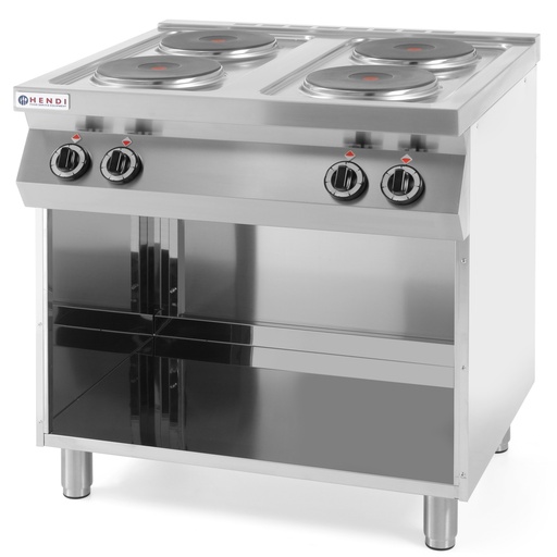 Brīvi stāvoša elektriskā plīts uz tērauda pamatnes 4 x 2,6 kW 80 cm plata