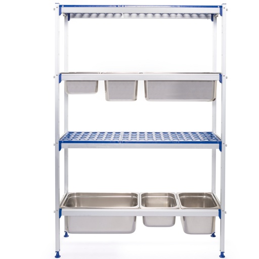 Alumīnija plaukts GN1/1 konteineriem 112 cm platumā