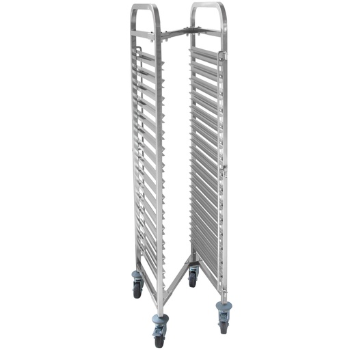 Steel cart for transporting GN 15 x GN1/1 containers and trays