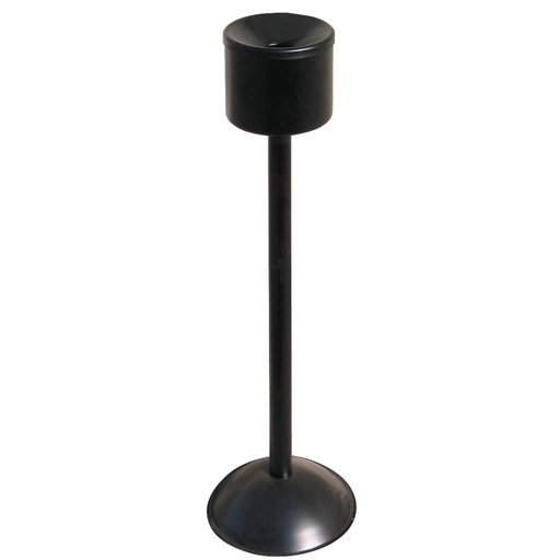 Self-extinguishing ashtray free-standing on a post inner black diameter 15cm height 60cm