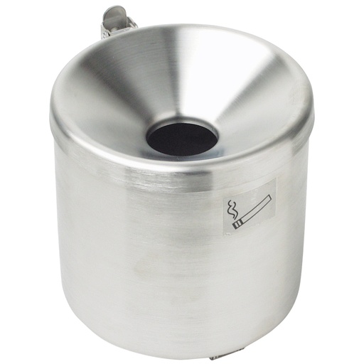 Self-extinguishing wall ashtray for indoor and outdoor in stainless steel 15cm dia.