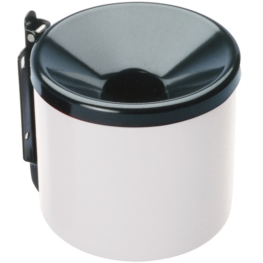 Wall ashtray self-extinguishing for indoor and outdoor white 9cm diameter.