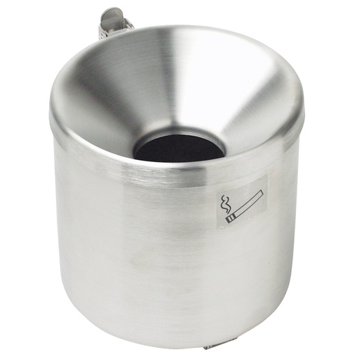 Self-extinguishing wall ashtray for indoor and outdoor in stainless steel 9cm diameter