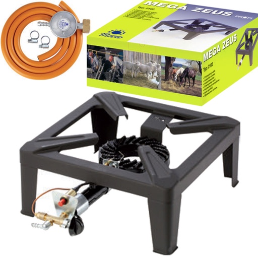 Industrial gas stove stool MEGA ZEUS 7kW 40x40cm with flame and piezo igniter