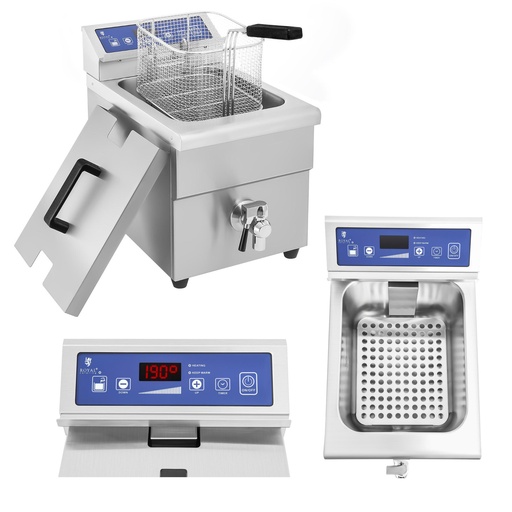 Royal Catering 10L induction fryer with 230V tap