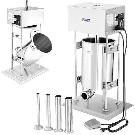 Royal Catering electric sausage stuffer with motor + 4 10L funnels