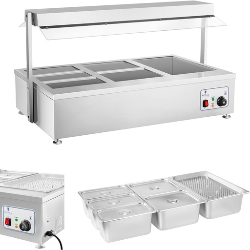 Dry bemar heater without water free standing 6 x GN 150mm 55L Royal Catering