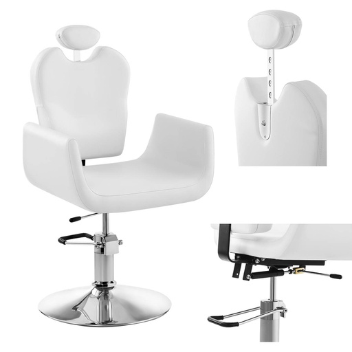 Professional hairdressing swivel cosmetic chair LIVORNO Physa white