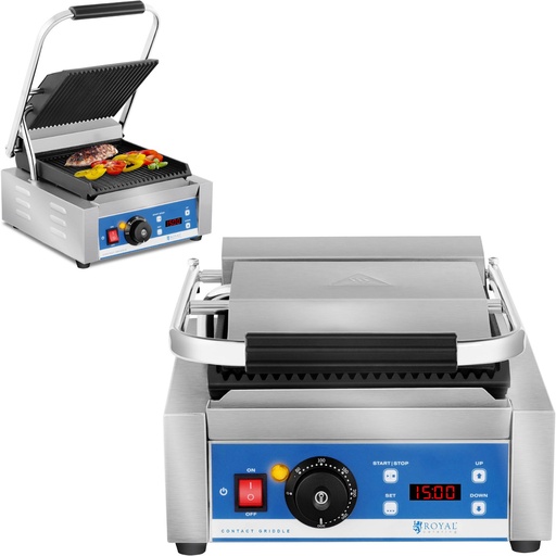 Contact electric grill with LED display cast iron plates 1800W