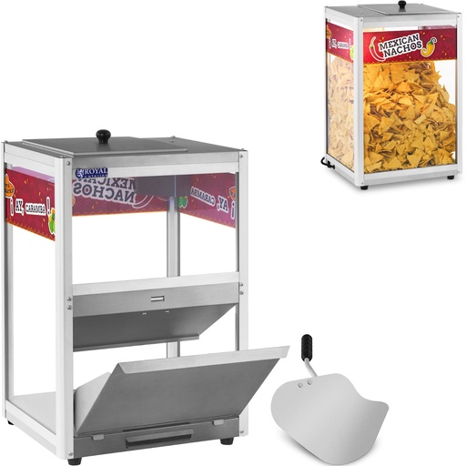 Heating showcase warmer for nachos peanuts popcorn + scoop