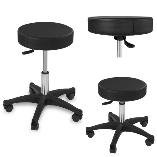 Physa AVERSA swivel cosmetic stool hocker on wheels black