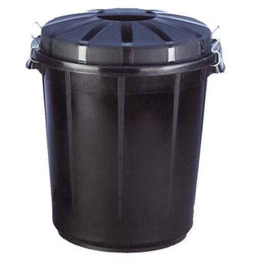 Waste garbage can universal waste garbage can with lid round 70L black