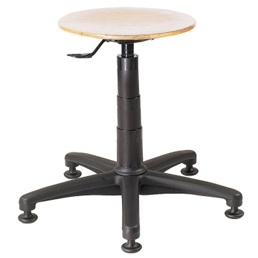 Workshop swivel stool on a stable base without wheels