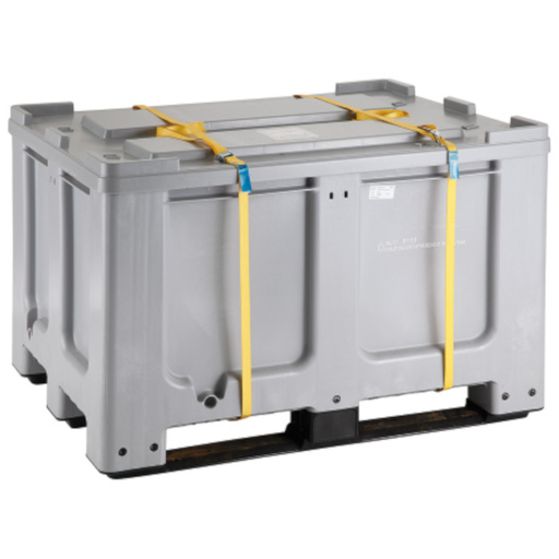 Box pallet container 610L with pallet and lid 120x100x76 cm UN ADR