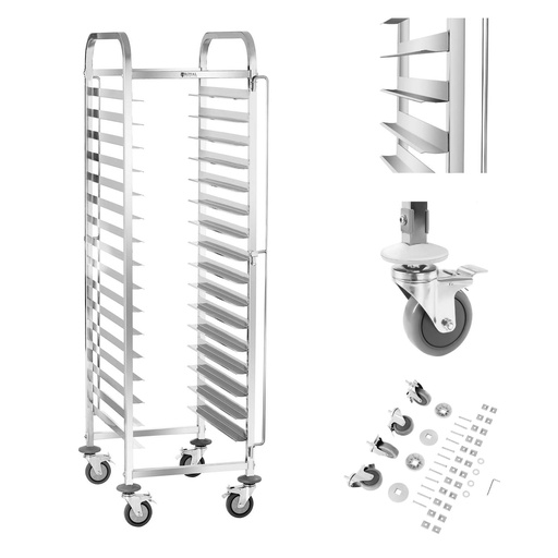 Royal Catering RCTW-16TB.1 catering cart for transporting 16 60 x 40 cm tray containers.